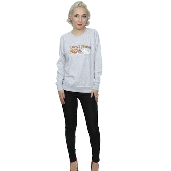 The Flintstones Dam/Dam Familjebil Distressed Sweatshirt Heather Grey S