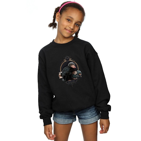 Fantastiska vidunder Girls Baby Nifflers Sweatshirt 7-8 år Svart Black 7-8 Years