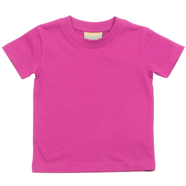 Larkwood Baby/Childrens Crew Neck T-Shirt / Schoolwear 6-12 Fuc Fuchsia 6-12