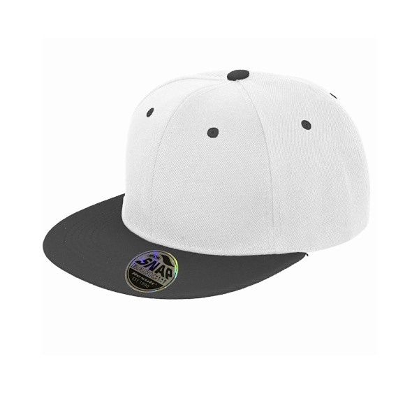 Result Unisex Core Bronx Original Flat Peak Snapback Dual Colou White/Black One Size