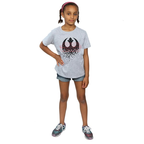 Star Wars Girls The Last Jedi Shattered Emblem Bomull T-shirt 9 Sports Grey 9-11 Years