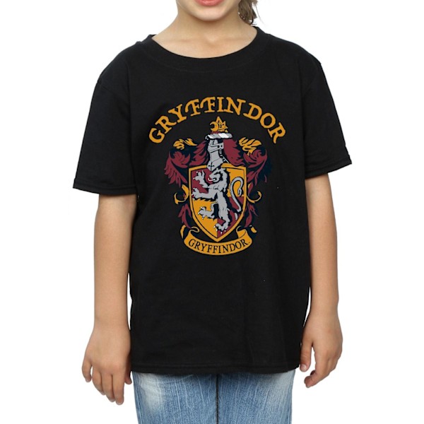 Harry Potter T-shirt i bomull för flickor, Gryffindor, 7-8 år, svart Black 7-8 Years