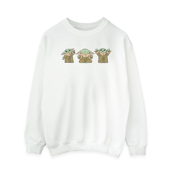 Star Wars Dam/Damer The Mandalorian Grogu Poses Sweatshirt White M