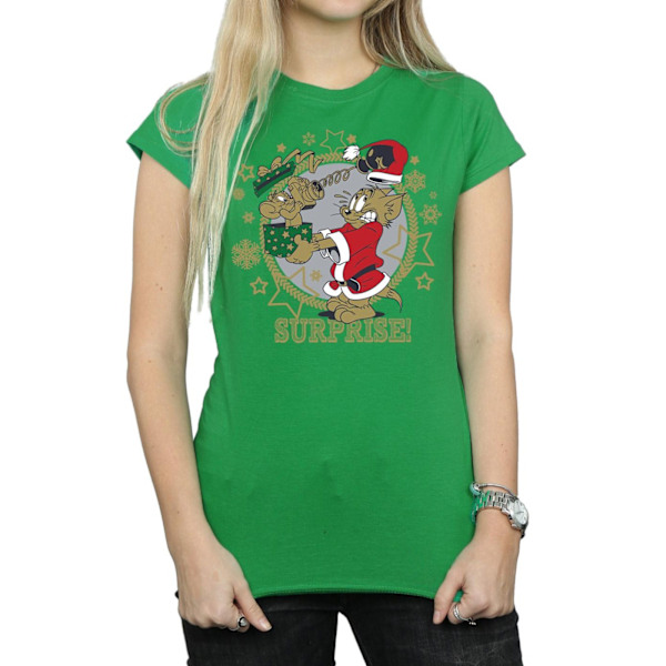 Tom And Jerry Dam/Damer Julöverraskning Bomull T-shirt M Irish Green M