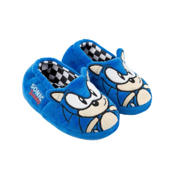 Sonic The Hedgehog Barn/Barnkalvar Ansikts Tofflor 2.5 UK Blå Blue 2.5 UK