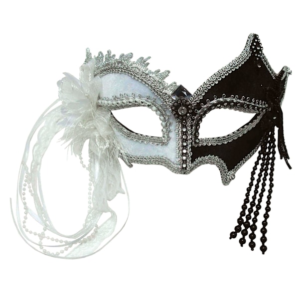 Bristol Novelty Svart/Vit Tofs Ögonmask En Storlek Vit/Svart White/Black One Size