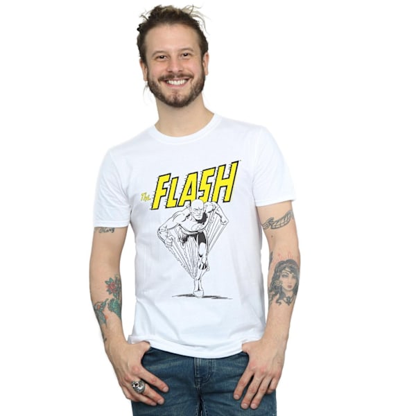 DC Comics Herr The Flash Mono Action Pose T-shirt S Vit White S