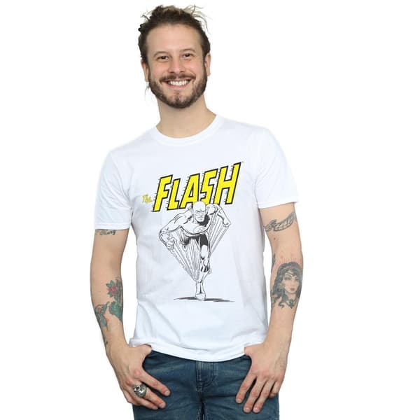 DC Comics Herr The Flash Mono Action Pose T-Shirt XXL Vit White XXL