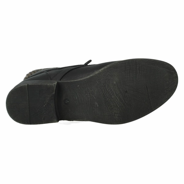 Spot On Dam/Damskor Mellanhög Klack Snörning Ankle Boots UK Storlek 6 Svart Black UK Size 6