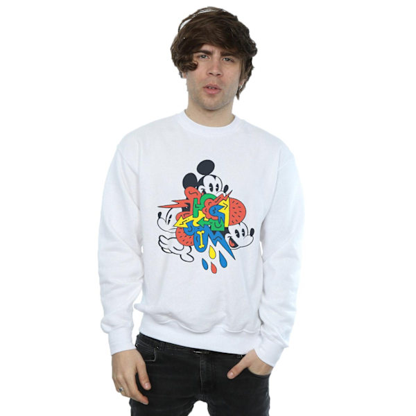 Disney Herr Mickey Mouse Vintage Arrows Sweatshirt XXL Vit White XXL