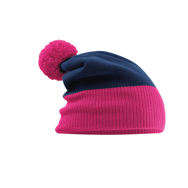 Beechfield Unisex Adult Snowstar Two Tone Beanie One Size Frenc French Navy/Fuchsia One Size