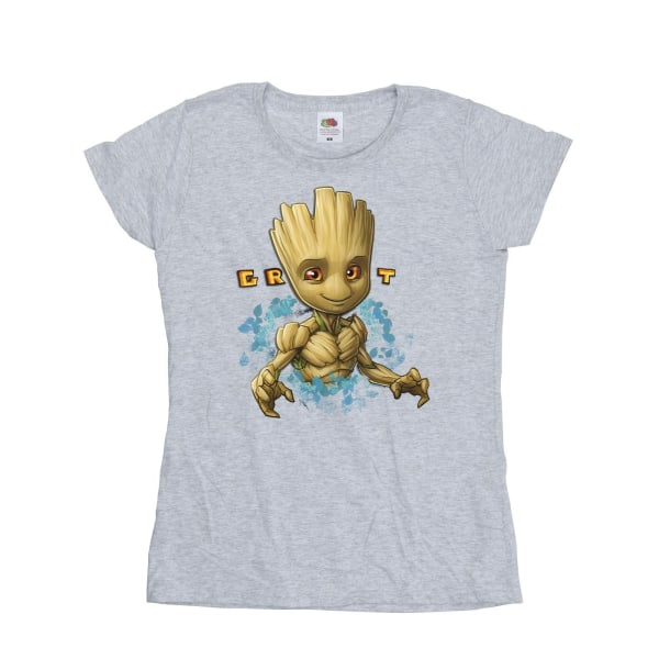 Guardians Of The Galaxy Dam/Ladies Groot Flowers Cotton T-Sh Sports Grey XL