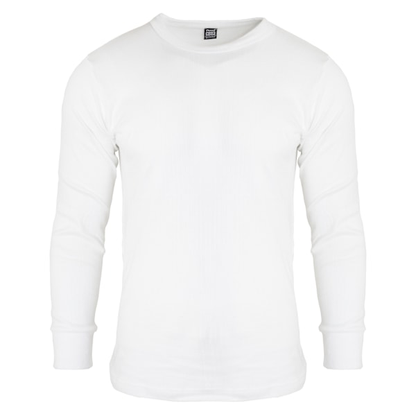 FLOSO Termisk Undertröja Långärmad T-shirt Topp (Standard White Chest: 32-34ins (Small)