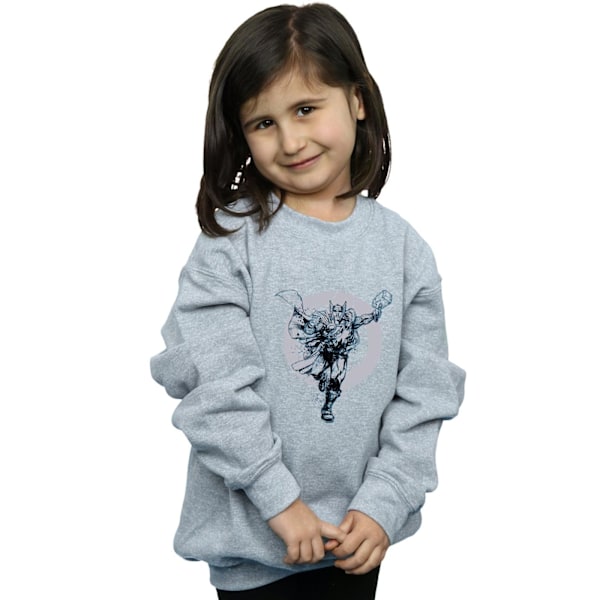 Marvel Girls Thor Circle Sweatshirt 9-11 år Sports Grey Sports Grey 9-11 Years