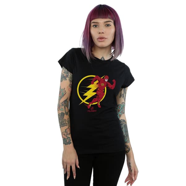 DC Comics Dam/Dam The Flash Running Emblem T-shirt i bomull Black L