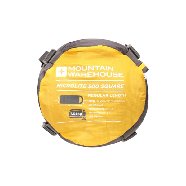 Mountain Warehouse Microlite 500 Mid Season Square Right Zip Sl Yellow/Grey 215cm