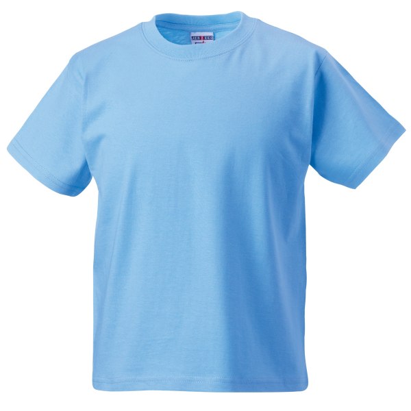 Jerzees Schoolgear Childrens Classic Plain T-Shirt (Pack of 2) Sky Blue 1-2