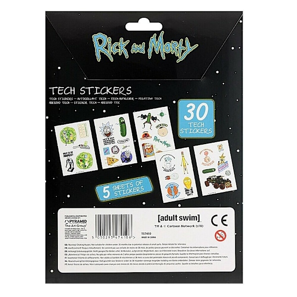 Rick And Morty Tech Stickers (30-pack) En Storlek Flerfärgad Multicoloured One Size