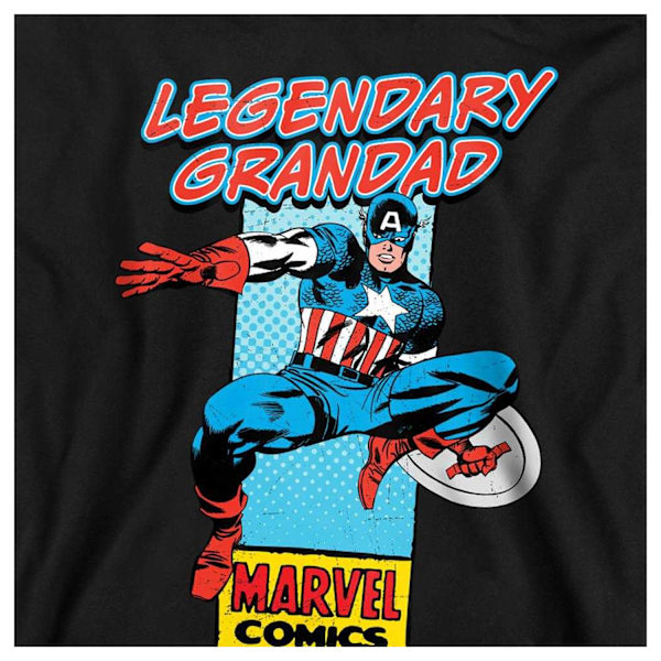 Marvel Comics Herr Legendarisk Farfar Captain America Corner Box Black M