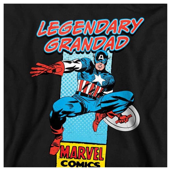 Marvel Comics Herr Legendarisk Morfar Captain America Hörnbox Black XXL