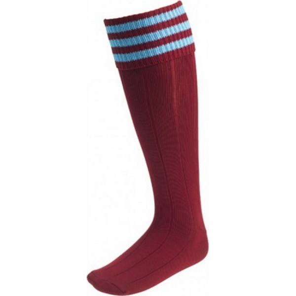 Euro Barn/Barn Stripe Detalj Fotbollstrumpor 3 UK-6 UK Maro Maroon/Sky Blue 3 UK-6 UK