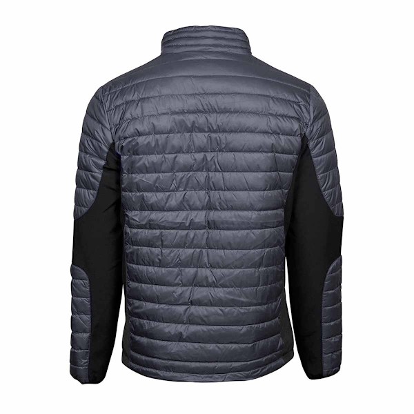 Teejays Mens Padded Full Zip Crossover Jacket L Space Grey/Blac Space Grey/Black L