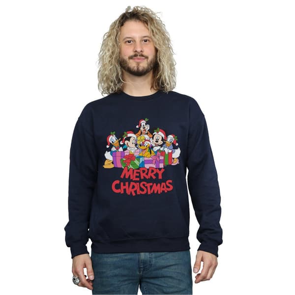 Disney Herr Mickey Mouse Och Vänner Jultröja M Marinblå Navy Blue M