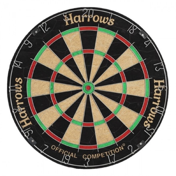 Harrows Competition Sisal Bristle Dartboard 19,6 tum x 19,6 tum x 3 Black/Beige/Red 19.6in x 19.6in x 3.9in