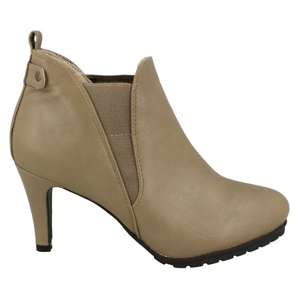 Spot On Dam/Dam Elastiska Chelsea Boots med Klack 5 UK Taupe Taupe 5 UK