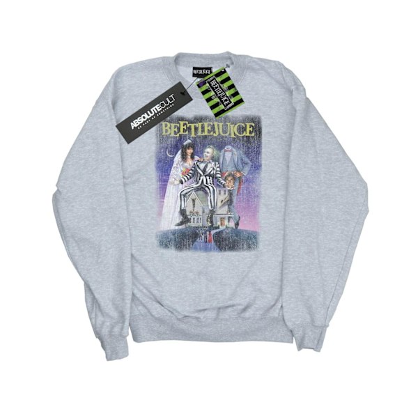 Beetlejuice Herr Distressed Poster Sweatshirt 3XL Sports Grey Sports Grey 3XL