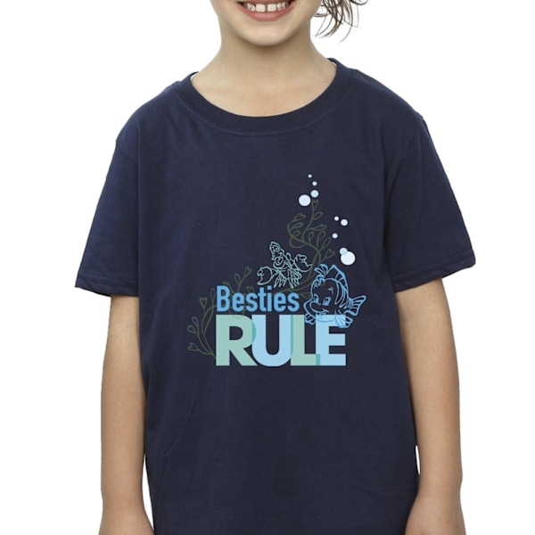 Disney Girls The Little Mermaid Besties Bomull T-shirt 5-6 år Navy Blue 5-6 Years