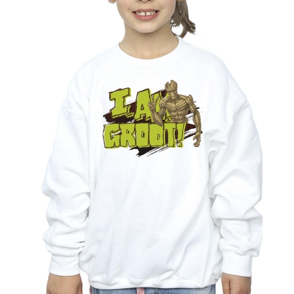 Guardians Of The Galaxy Girls I Am Groot Sweatshirt 5-6 Years W White 5-6 Years