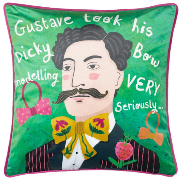 Furn Gustave Illustration Kuddfodral 43cm x 43cm Grön Green 43cm x 43cm
