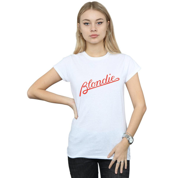 Blondie Womens/Ladies Lines Logo T-shirt bomull L Vit White L