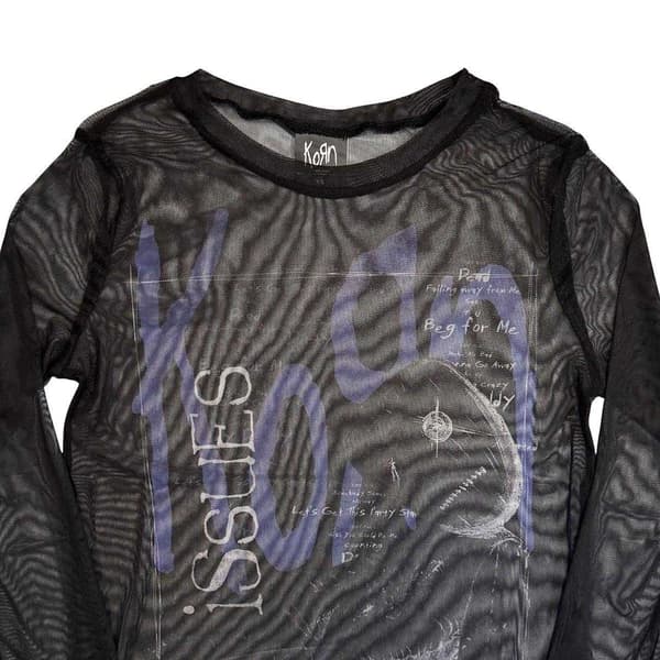 Korn Dam Issues A Box Mesh Långärmad Crop Top L Svart Black L