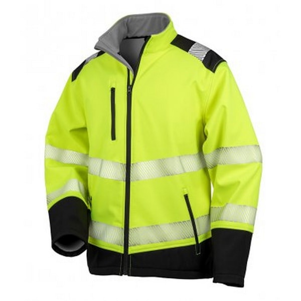 Result Vuxen Unisex Safe-Guard Ripstop Säkerhet Mjuk Skal Jacka Fluorescent Yellow/Black 4XL