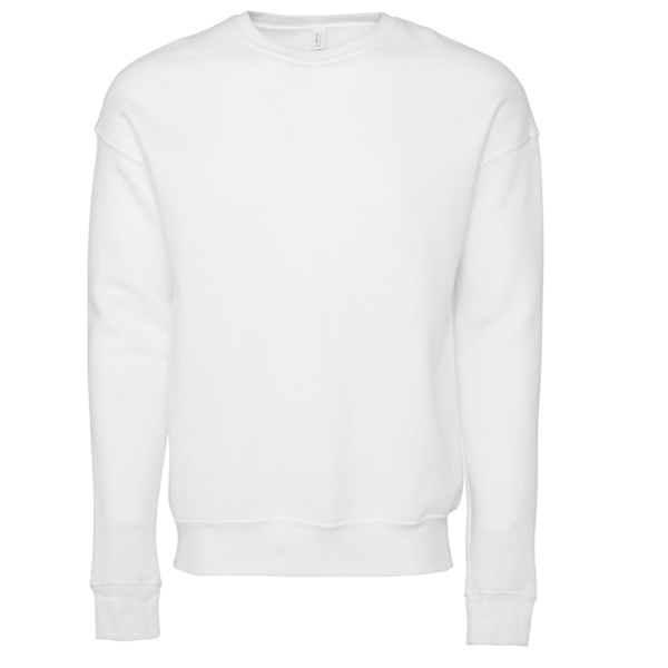 Bella + Canvas Unisex Vuxen Fleece Drop Shoulder Sweatshirt M D DTG White M