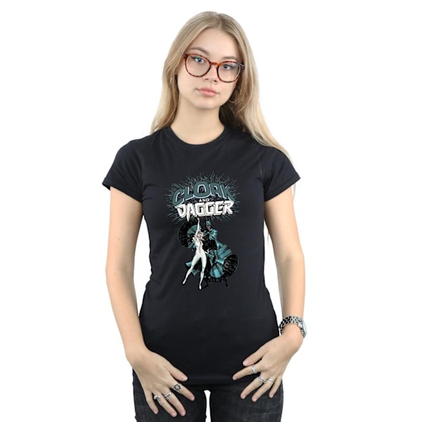 Marvel Dam/Kvinnor Cloak And Dagger Shadow Dance Bomull T-shirt Black S