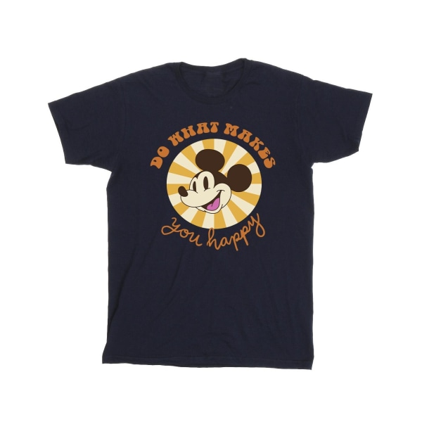 Disney Girls Mickey Mouse Do What Makes You Happy Bomull T-Shirt Navy Blue 5-6 Years