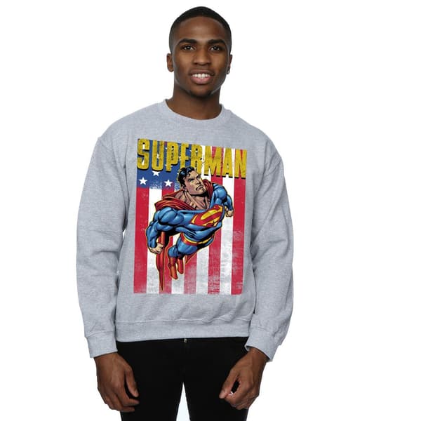 Superman Herr Flight Sweatshirt L Ljusgrå Heather Grey L