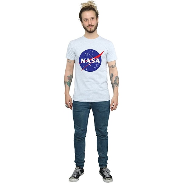 NASA Mens Insignia Distressed Logo T-Shirt L Sports Grey Sports Grey L