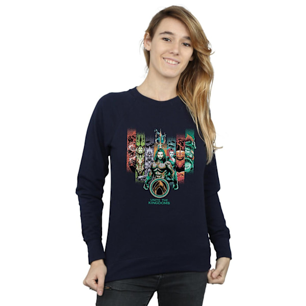 DC Comics Dam/Kvinnor Aquaman Unite The Kingdoms Sweatshirt L Navy Blue L