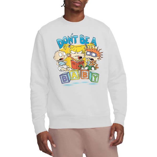Rugrats Unisex Vuxen Don´t Be A Baby Blocks Sweatshirt L Vit White L
