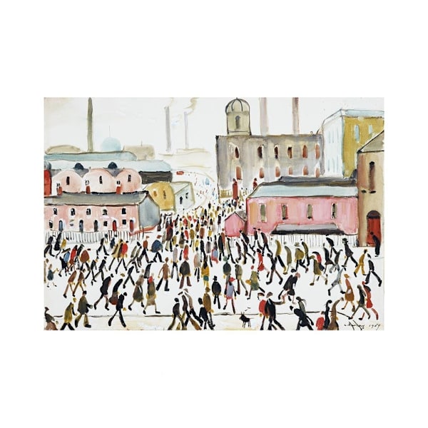 L.S. Lowry Going To Work 1959 Tryck 30cm x 40cm Flerfärgad Multicoloured 30cm x 40cm