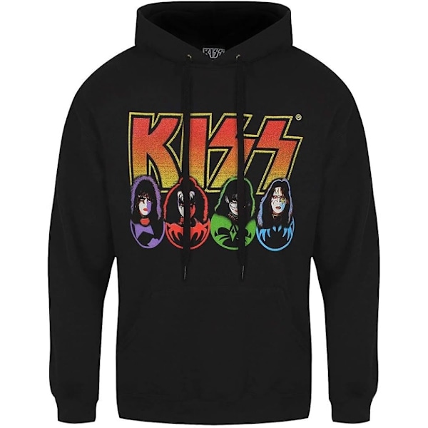 Kiss Unisex Vuxen Logo, Ansikten & Ikoner Hoodie S Svart Black S