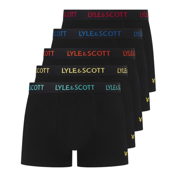 Lyle & Scott Herr Core Enfärgade Boxershorts (5-pack) L Svart Black L