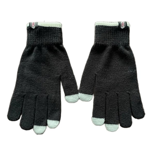 Fulham FC Unisex Vuxen Stickade Crest Touch Handskar En Storlek Svart Black/White One Size