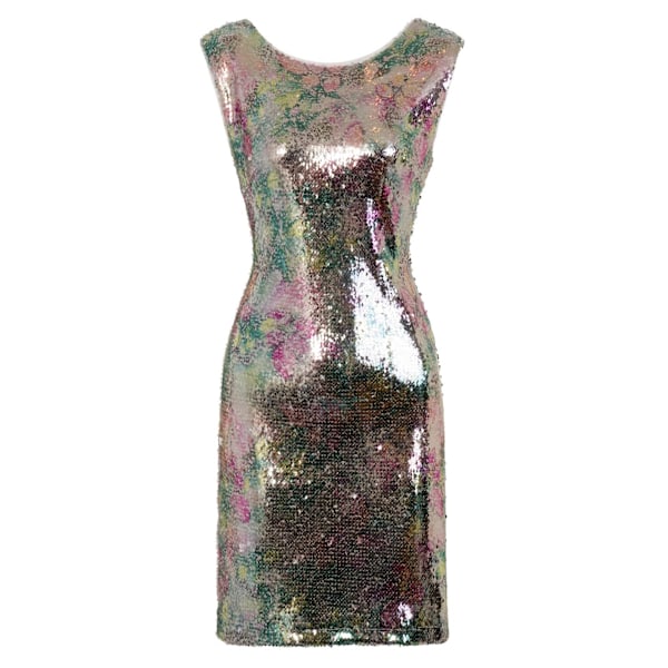 Girls On Film Dam/Dam Aion Metallic Sequin Klänning 10 UK Si Silver 10 UK
