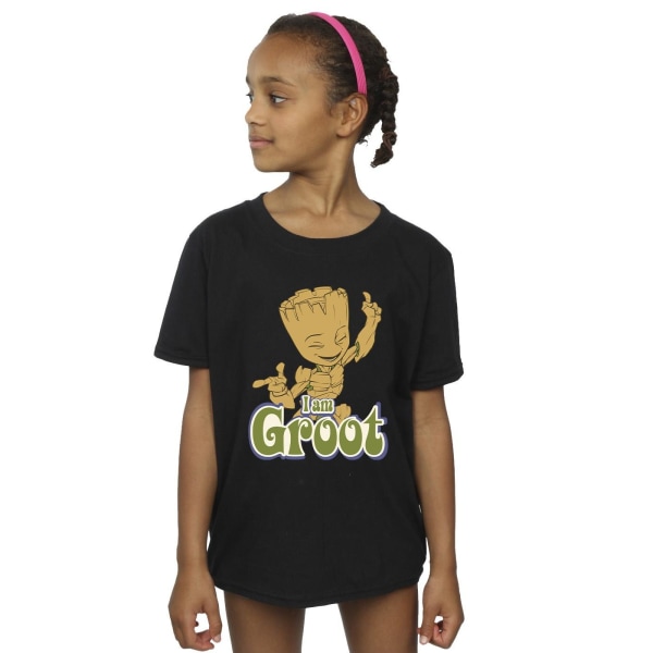 Guardians Of The Galaxy Girls Groot Dancing Cotton T-shirt 12-1 Black 12-13 Years