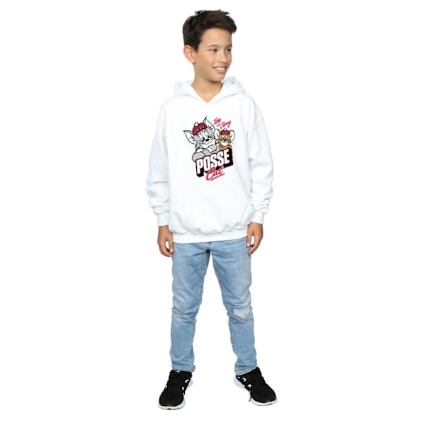 Tom And Jerry Boys Posse Cat Hoodie 7-8 År Vit White 7-8 Years